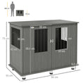 Load image into Gallery viewer, Dog Crate Furniture End Table, Pet Kennel for Medium Large Dogs with Magnetic Door Indoor Animal Cage, Grey, 95 x 55 x 75 cm
