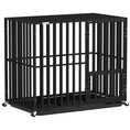 Load image into Gallery viewer, Heavy Duty Dog Crate, Dog Cage with Wheels for Medium Large Breeds, Metal Pet Crate with Removable Tray and 3 Doors for Indoor & Outdoor, 95 x 57 x 81 cm, Black
