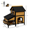 Load image into Gallery viewer, Wooden Outdoor Cat House with Flower Pot, Windows, Multiple Entrances, Water-Resistant Roof - Yellow

