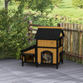 Load image into Gallery viewer, Wooden Outdoor Cat House with Flower Pot, Windows, Multiple Entrances, Water-Resistant Roof - Yellow

