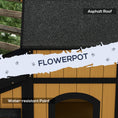 Load image into Gallery viewer, Wooden Outdoor Cat House with Flower Pot, Windows, Multiple Entrances, Water-Resistant Roof - Yellow

