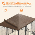 Load image into Gallery viewer, Outdoor Dog Kennel Puppy Play Pen with Canopy Garden Playpen Fence Crate Enclosure Cage Rotating Bowl 211 x 141 x 151 cm
