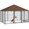 Load image into Gallery viewer, Outdoor Dog Kennel Puppy Play Pen with Canopy Garden Playpen Fence Crate Enclosure Cage Rotating Bowl 211 x 141 x 151 cm
