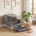 Load image into Gallery viewer, Stainless Steel Cat Litter Box with Flip Lid, XXL Enclosed Litter Box, High Sided, Step, Metal Scoop, 2 Deodorizing Bags, Easy Clean, Anti-Leak, Odor Control, for Multi & Big Cats, 28"x20"x18"
