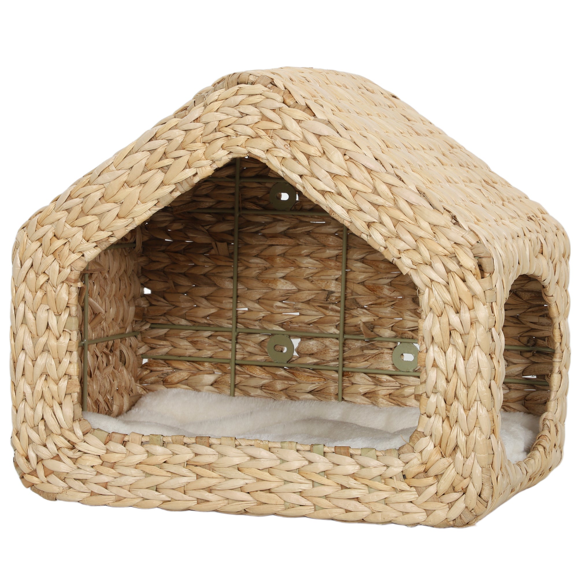 Wall Mounted Cat House, Cat Wall Condo Furniture with Washable Cushion, Kitty Shelf Bed for Indoor Cats Kittens, Natural
