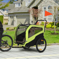 Load image into Gallery viewer, Dog Bike Trailer, 2 in 1 Dog Stroller for Large Dogs with Hitch, Quick-release 20" Wheels, Pet Bicycle Cart Trolley Carrier for Travel, Green
