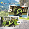 Load image into Gallery viewer, Dog Bike Trailer, 2 in 1 Dog Stroller for Large Dogs with Hitch, Quick-release 20" Wheels, Pet Bicycle Cart Trolley Carrier for Travel, Green
