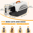 Charger l'image dans la visionneuse de la galerie, Plastic Dog and Cat Kennel Hard Sided, Airline Approved Pet Carrier for Mini Dogs and Cats, Portable Crate w/ Steel Wire Door, Water Bowl, for Car, Airplane, Outdoor, Black
