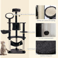 Load image into Gallery viewer, 60 Inch Cat Tree for Large Cats Adult, Tall Cat Tower with Scratching Posts and 2 Hammocks, Multi-Level Plush Kitten Condo for Indoor Cats with Dangling Balls, Dark Grey
