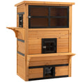 Load image into Gallery viewer, PawHut 3-Story Cat House Feral Cat Shelter, Outdoor Kitten Condo with Raised Floor, Asphalt Roof, Escape Doors, Jumping Platforms, Yellow
