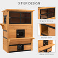Load image into Gallery viewer, PawHut 3-Story Cat House Feral Cat Shelter, Outdoor Kitten Condo with Raised Floor, Asphalt Roof, Escape Doors, Jumping Platforms, Yellow
