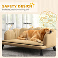 Load image into Gallery viewer, Velvet Large Dog Couch with Foam Cushion, Soft and Cute Dog Bed with Pearl Design, Dog Sofa for Big and Medium Dogs, Coffee
