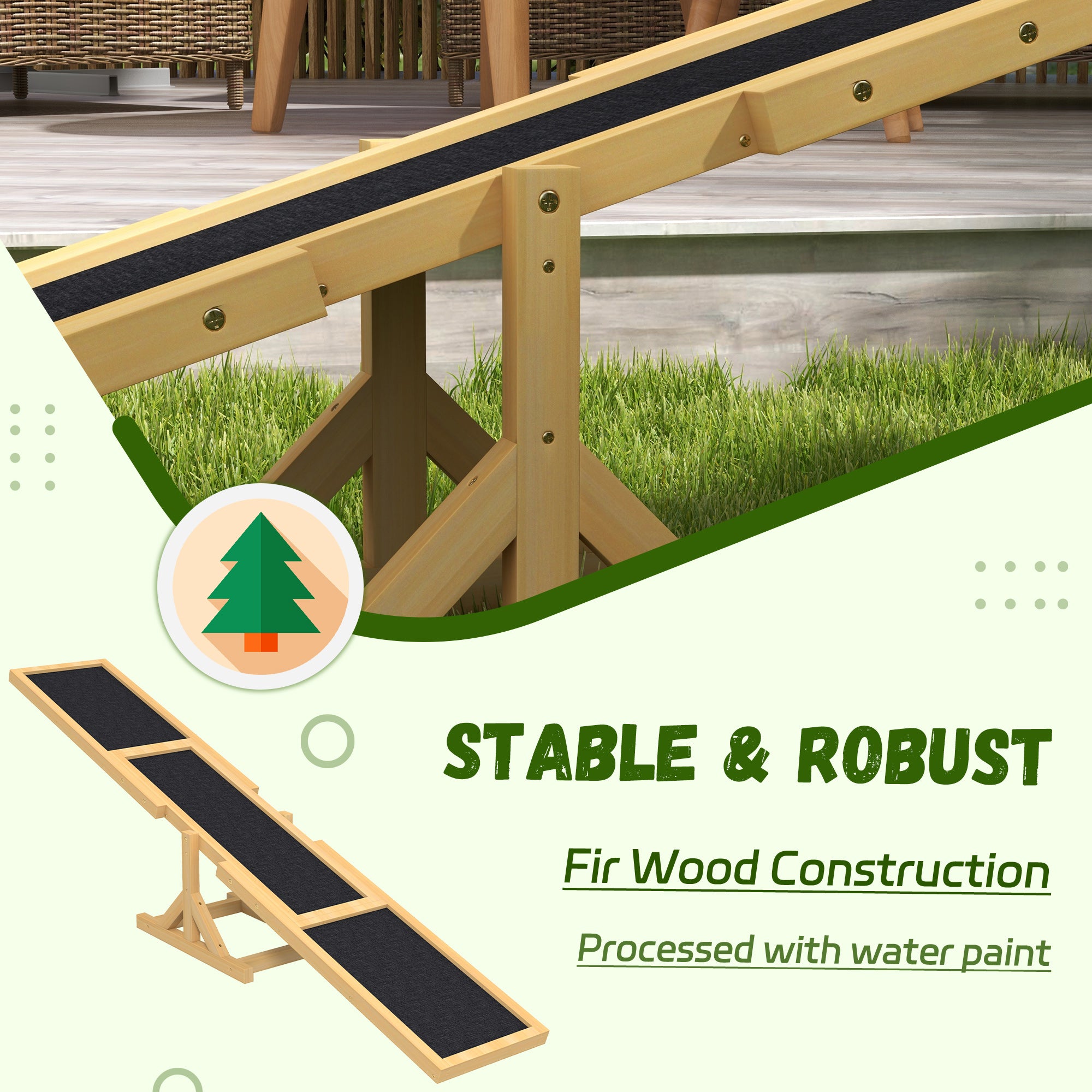 Wood Pet Seesaw Platform Dog Agility Training Equipment Run Game Toy Weather Resistant Pet Supplies Yellow