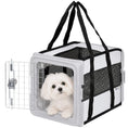Charger l'image dans la visionneuse de la galerie, Pet Carrier Bag, Soft-Sided Dog Carrier with Bottom Board and Mesh Windows, Foldable Pet Travel Bag for Mini Dogs Under 22 lbs and Cats, Grey
