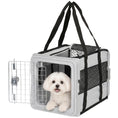 Charger l'image dans la visionneuse de la galerie, Pet Carrier Bag, Soft-Sided Dog Carrier with Bottom Board and Mesh Windows, Foldable Pet Travel Bag for Mini Dogs Under 22 lbs and Cats, Grey
