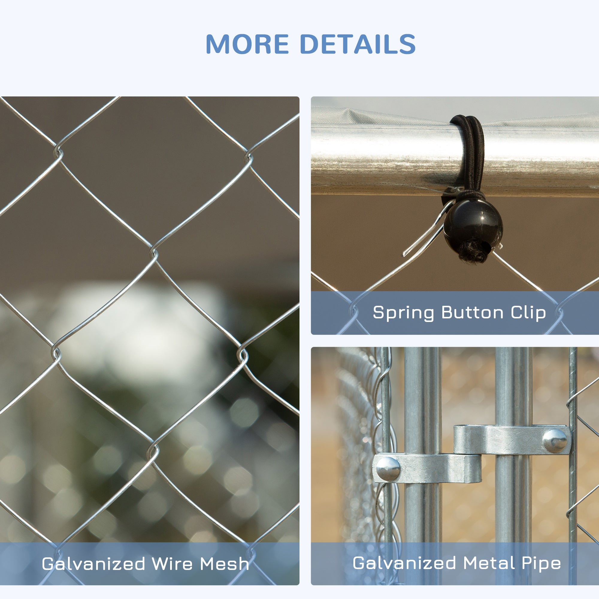 Dog Kennel Outdoor Run Fence with Roof, Steel Lock, Mesh Sidewalls for Backyard & Patio, 13.1' x 7.5' x 7.5'