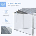 Load image into Gallery viewer, Dog Kennel Outdoor Run Fence with Roof, Steel Lock, Mesh Sidewalls for Backyard & Patio, 13.1' x 7.5' x 7.5'
