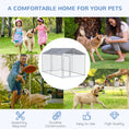 Load image into Gallery viewer, Dog Kennel Outdoor Run Fence with Roof, Steel Lock, Mesh Sidewalls for Backyard & Patio, 13.1' x 7.5' x 7.5'
