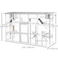 Load image into Gallery viewer, Catio, Large Outdoor Cat Enclosure with Cat Condos, Platforms, Ladders, Doors, Weather-Resistant Roof, Wooden Cat Cage for 1-4 Cats, White
