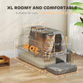 Load image into Gallery viewer, XL Stainless Steel Litter Box with Lid, 80L Extra Large Enclosed Cat Litter Box with Front/Top Entry, Trapping Step, Scoop, for Large Big Cats, Dark Grey
