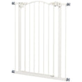 Load image into Gallery viewer, Pressure Fit Dog Stair Gate No Drilling Safety Gate Auto Close for Doorways, Hallways, 74-80cm Adjustable, 94cm Tall, White
