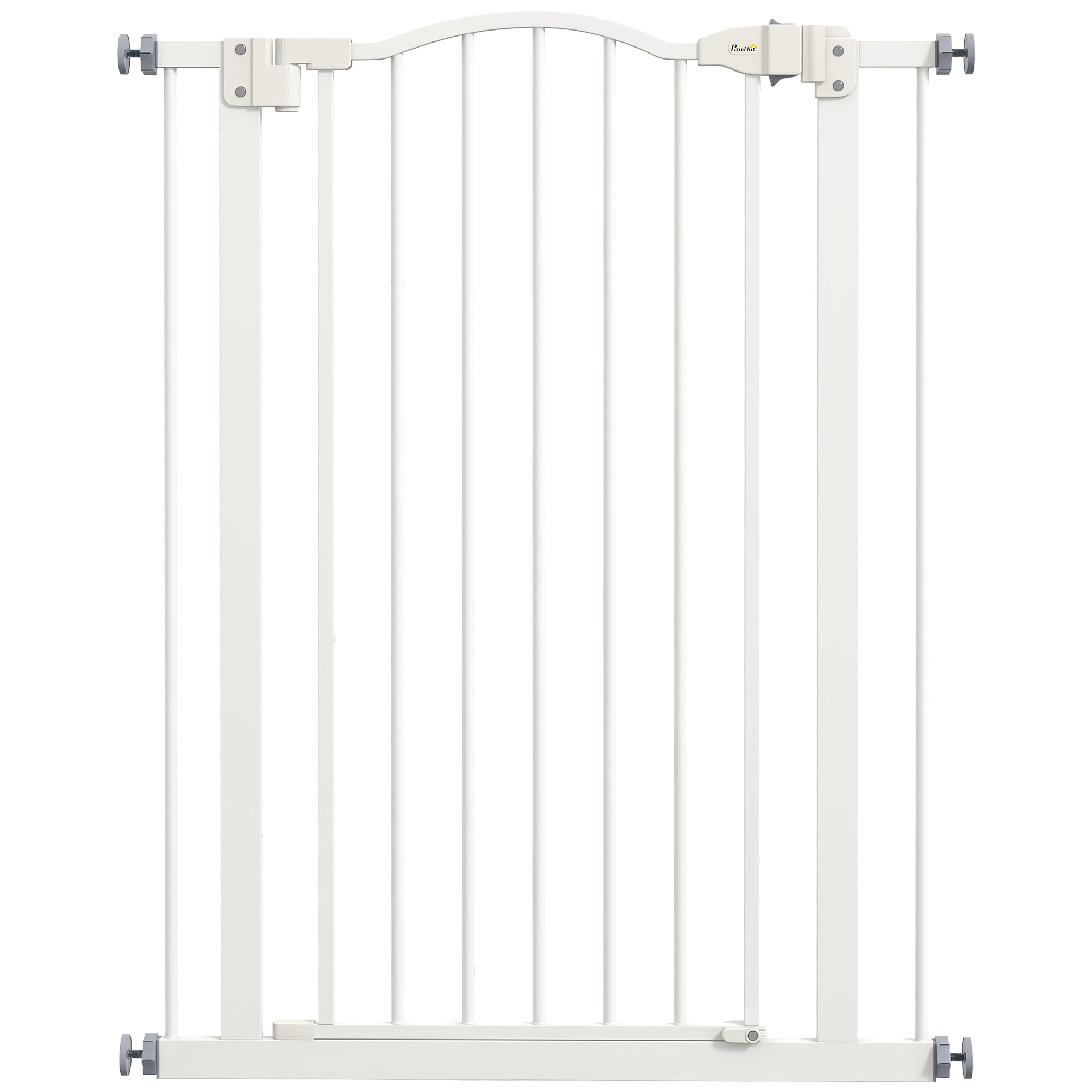 Pressure Fit Dog Stair Gate No Drilling Safety Gate Auto Close for Doorways, Hallways, 74-80cm Adjustable, 94cm Tall, White