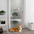 Load image into Gallery viewer, Pressure Fit Dog Stair Gate No Drilling Safety Gate Auto Close for Doorways, Hallways, 74-80cm Adjustable, 94cm Tall, White
