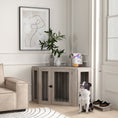 Load image into Gallery viewer, 2 in 1 Dog Crate Furniture, Side Table Dog Kennel with Cushion, Large Door, for Large Dogs - Walnut Brown

