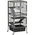 Load image into Gallery viewer, 45 Inch Small Animal Cage, 4-Tier Rolling Ferret Chinchilla Rabbit Cage with 6 Inch Deep Slide-Out Tray, Platforms, Hammock, for Bunnies, Ferrets, Chinchillas, Squirrels, Gray
