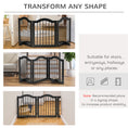 Load image into Gallery viewer, Freestanding Pet Gate Wooden Dog Gate with Support Feet Foldable Pet Fence Safety Barrier for the House Doorway Stairs Black
