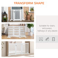 Load image into Gallery viewer, 31.5"H Foldable Dog Gate with Door, 3 Panels Freestanding Pet Gate Barriers Indoor with Support Feet, Puppy Fence for Small Medium Dogs, White
