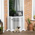 Load image into Gallery viewer, 31.5"H Foldable Dog Gate with Door, 3 Panels Freestanding Pet Gate Barriers Indoor with Support Feet, Puppy Fence for Small Medium Dogs, White
