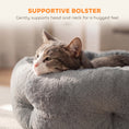 Load image into Gallery viewer, Cat Bed, Reversible Dog Pet Bed for Indoor Cats and Small Dogs, Round Bed with Supportive Bolster, Dark Grey
