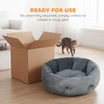 Load image into Gallery viewer, Cat Bed, Reversible Dog Pet Bed for Indoor Cats and Small Dogs, Round Bed with Supportive Bolster, Dark Grey
