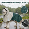 Load image into Gallery viewer, Dog Raincoat with Hood, Waterproof & Breathable Rain Jacket with Reflective Strips and Leash Hole, Adjustable Poncho for Extra Large Dogs, 30-40 KG Available, Green, XL
