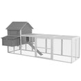 Load image into Gallery viewer, 123" Extra Large Chicken Coop, Wooden Chicken Run with Nesting Boxes, Run, Doors, Tray, Ramp for 4-6 Chickens, Rabbits, Ducks Outdoor Use, Grey
