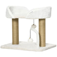 Load image into Gallery viewer, Cat Scratching Post Cat Tree Tower With Bed for Indoor Cats Scratcher Toy Balls 48 x 38 x 42cm - White
