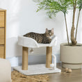 Load image into Gallery viewer, Cat Scratching Post Cat Tree Tower With Bed for Indoor Cats Scratcher Toy Balls 48 x 38 x 42cm - White
