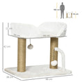 Load image into Gallery viewer, Cat Scratching Post Cat Tree Tower With Bed for Indoor Cats Scratcher Toy Balls 48 x 38 x 42cm - White
