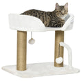 Load image into Gallery viewer, Cat Scratching Post Cat Tree Tower With Bed for Indoor Cats Scratcher Toy Balls 48 x 38 x 42cm - White
