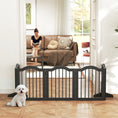 Load image into Gallery viewer, Wooden Foldable Dog Gate Panel Pet Fence Freestanding Safety Barrier for the House, Doorway, Stairs (Black)
