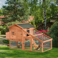 Load image into Gallery viewer, 69" Chicken Coop Wooden Hen House Rabbit Hutch Poultry Cage Pen Outdoor Backyard with Outdoor Run Nesting Box Removable Tray Waterproof Asphalt Roof Lockable Door Yellow
