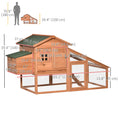 Load image into Gallery viewer, 69" Chicken Coop Wooden Hen House Rabbit Hutch Poultry Cage Pen Outdoor Backyard with Outdoor Run Nesting Box Removable Tray Waterproof Asphalt Roof Lockable Door Yellow
