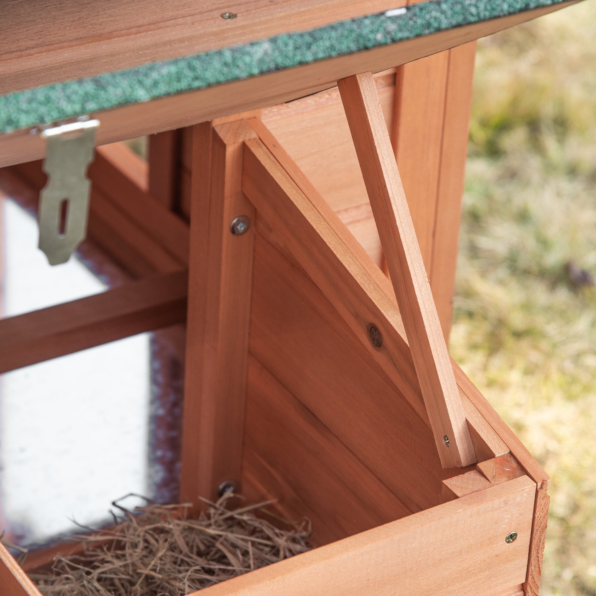 69" Chicken Coop Wooden Hen House Rabbit Hutch Poultry Cage Pen Outdoor Backyard with Outdoor Run Nesting Box Removable Tray Waterproof Asphalt Roof Lockable Door Yellow