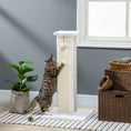 Load image into Gallery viewer, Cat Scratching Post for Indoor Cats, 81cm Cat Scratcher, Vertical Full Scratcher with Natural Sisal Rope, Hanging Ball and Soft Plush, White
