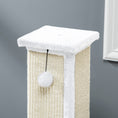 Load image into Gallery viewer, Cat Scratching Post for Indoor Cats, 81cm Cat Scratcher, Vertical Full Scratcher with Natural Sisal Rope, Hanging Ball and Soft Plush, White
