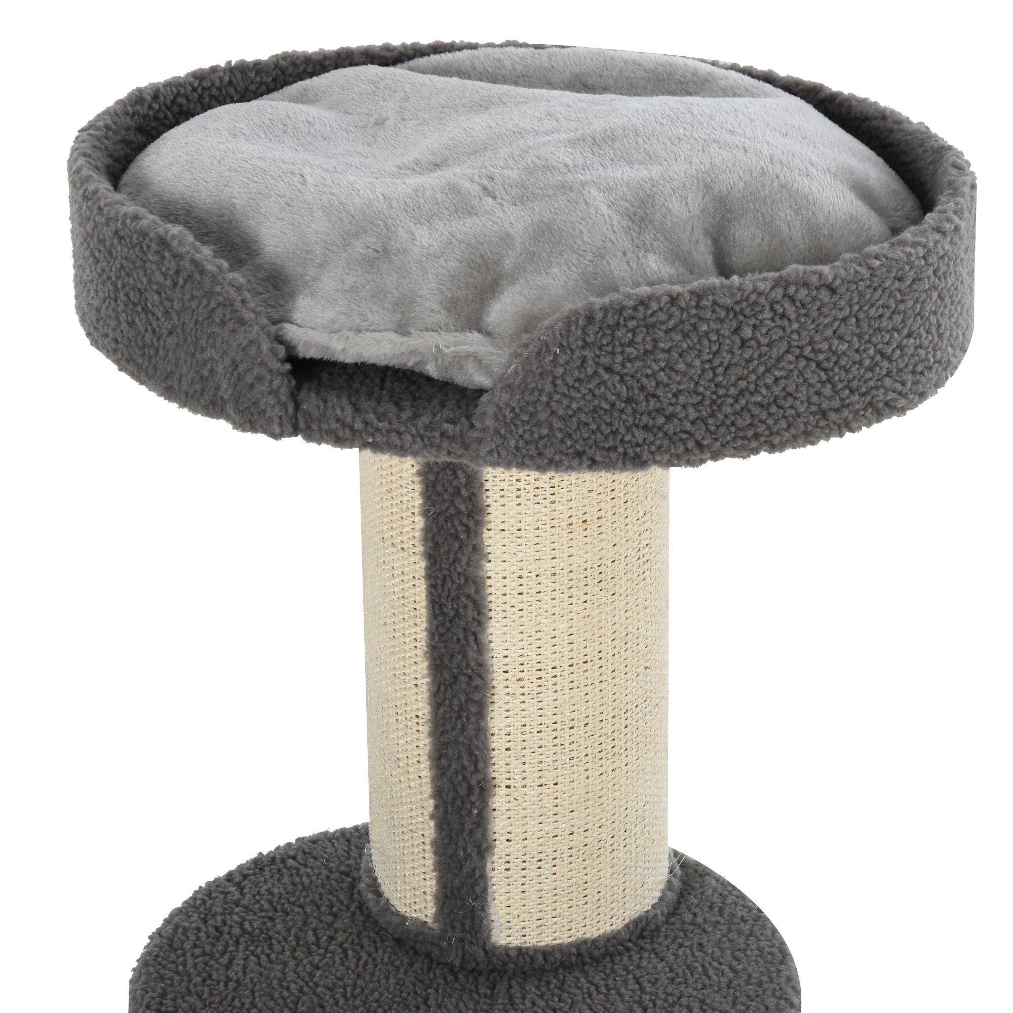 36"H Large Cat Scratching Post for Indoor Cats, Bold Cat Tree Multi-Level Kitty Tower with Sisal Mat Scratch Rope, Cat Bed, Removable Cushion, Perch, Grey