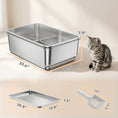 Load image into Gallery viewer, Stainless Steel Litter Box, XL Sifting Cat Litter Box with Sifting Pan, High Sides for Medium, Large Cat, Pine Pellets, Non-Sticky, Odour Control and Easy Cleaning, 23.6" x 15.7" x 7.9", Silver
