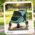 Load image into Gallery viewer, Dog Stroller for Large Dogs, One-Click Folding 4 Wheel Large Pet Stroller Wagon for Multiple Pets, All Terrain Spring Suspension w/ 8-Position Adjustable Handle, Mesh Window, Up to 88 LBS, Blue

