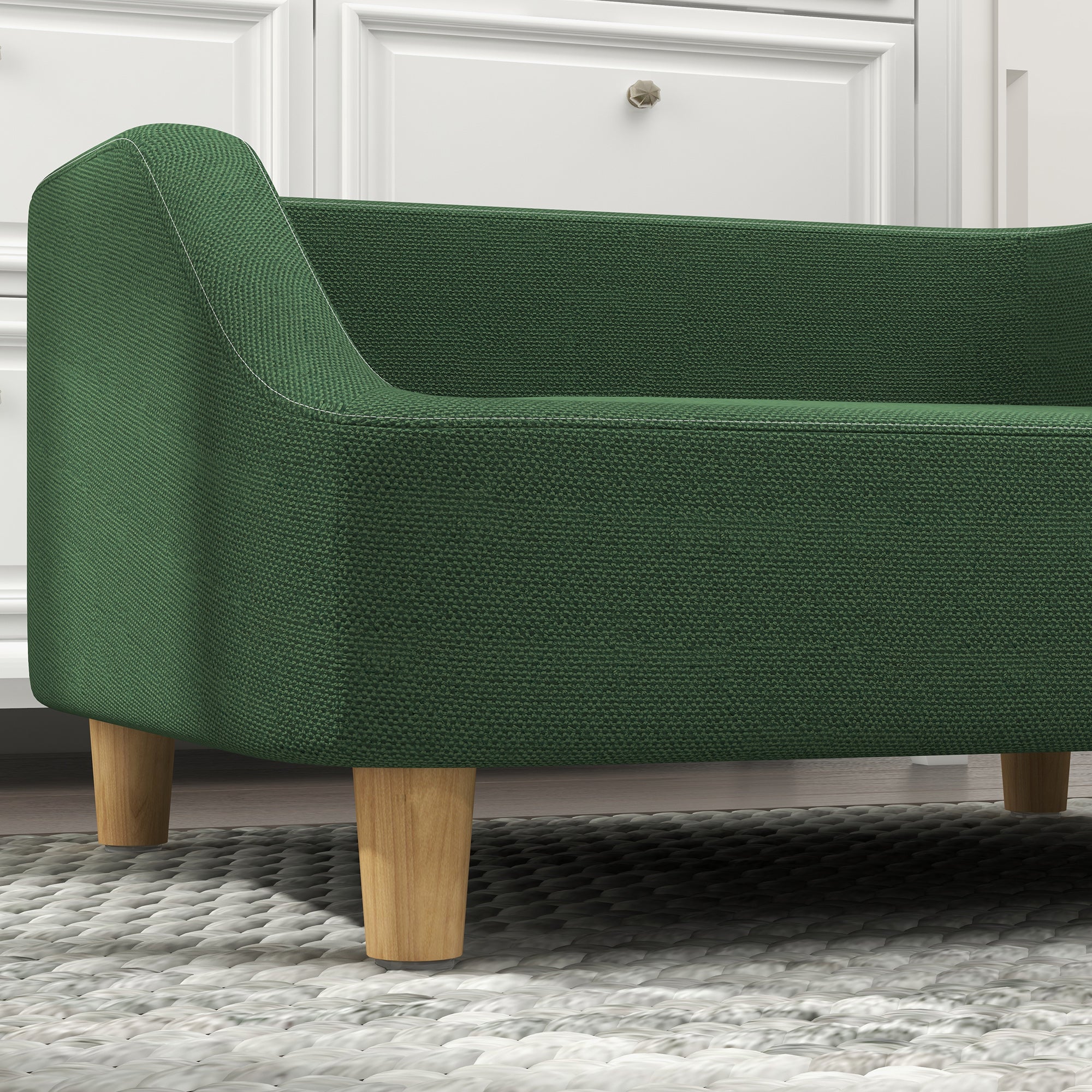 PawHut Dog Sofa Bed, Dog Couch Pet Bed for Small and Medium-Sized Dogs and Cats with Washable Cushion, Anti-Slip Pads, Dark Green
